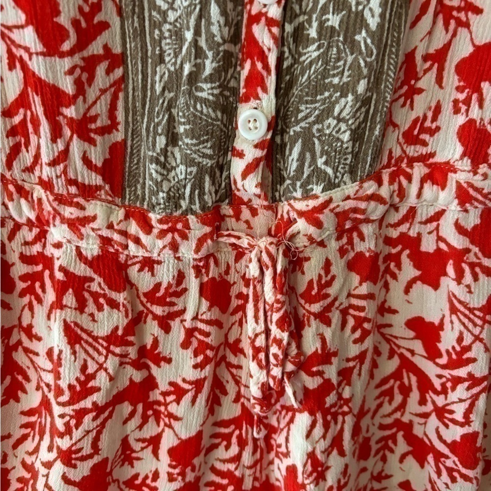 Free People Red and White Patterned Romper Sz.Xs - Picture 3 of 10